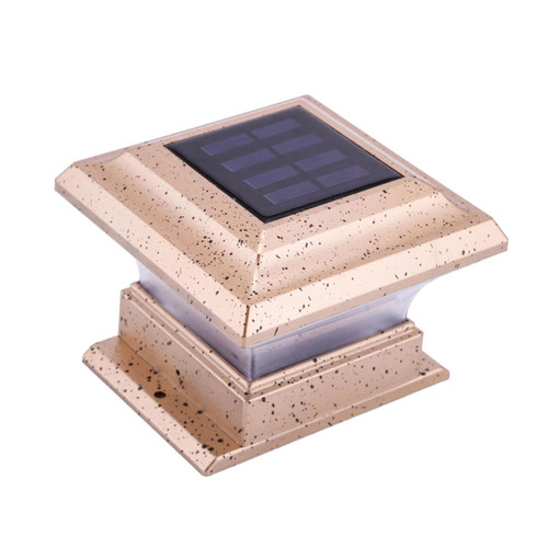 COOLHIYA 2pcs Solar Pillar Light Fence Post Solar Lights Solar Landscape Lights Post Lights Outdoor Solar Powered Lamp Patio Light Lampara Solar para Exterior Solar Fence Lamp LED Square