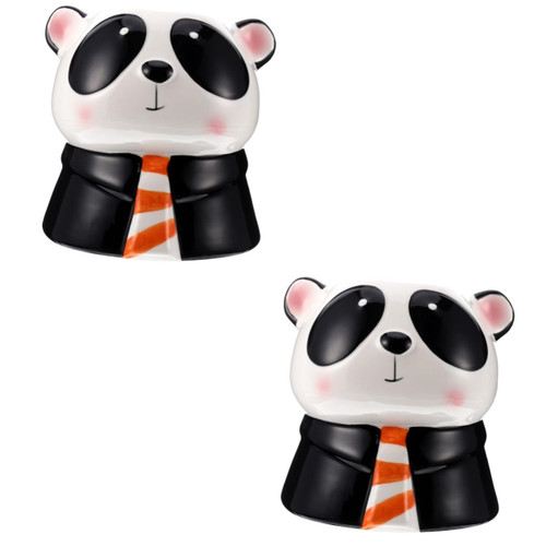Yardwe 2 Pcs Ceramic Flowerpot Succulent Planter Cute Succulent Suculentas Ceramic Flower Pot Small Succulent Pots Succulent Pots with Drainage Ceramic Planters Panda Succulents Ceramics