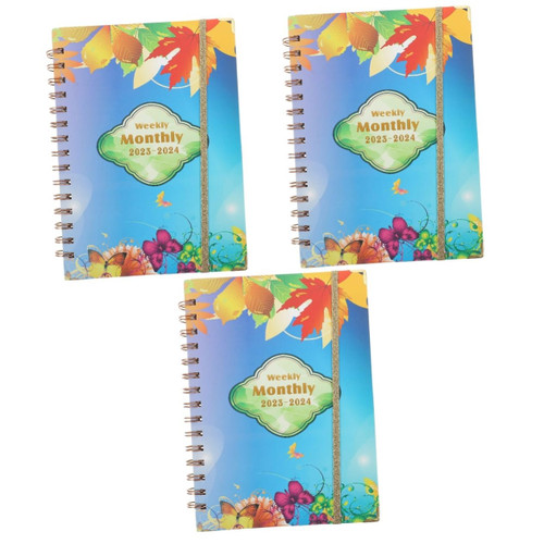 MAGICLULU 3pcs 2023 Agenda Book Note Pads English Note Taking Book Household Notepad Note Books Writing Book Spiral Notebook Academic Notebook Work Memo Pads Student Multifunction Plan Paper