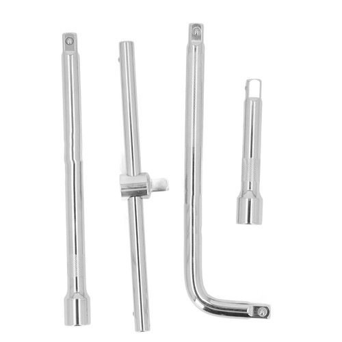4PCS Drive Extension Bar Set, 1/2 Inch Drive Socket Extensions Set Impact Socket Adapter with T Handle Wrench, Professional Socket Accessories for Ratchet Drives, Automotive Repair