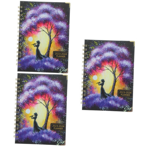 NUOBESTY 3pcs 2024 Agenda Book Office Accessory Planner 2023-2024 Planner Notepad Lined Notebook Planners 2023-2024 for Women 2024 Notebooks Travel Horizontal Grid Paper Household Products