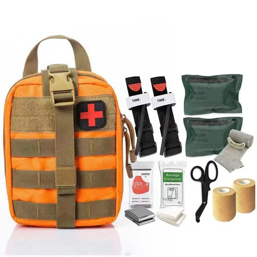 Emergency Survival Kit and First Aid Kit, Professional Survival Gear Tool with Tactical Molle Pouch and Tourniquet for Earthquake, Outdoor Adventure, Camping, Hiking (C : O) Emergency Survival Kit and First Aid Kit, Professional Survival Gear Tool with Tactical Molle Pouch and Tourniquet for Earthquake, Outdoor Adventure, Camping, Hiking (C : O)