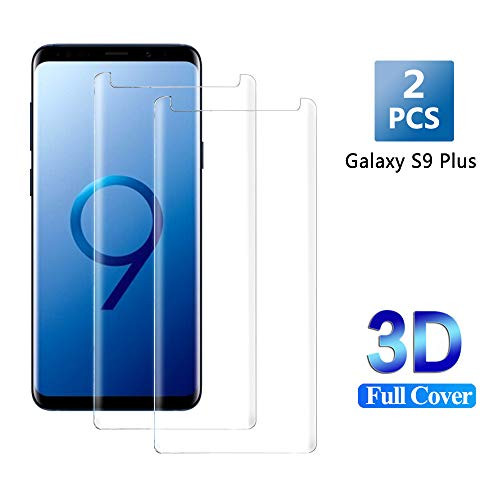 [2-Pack] Galaxy S9 Plus Tempered Glass Screen Protector,Screen Protector for Samsung Galaxy S9 Plus, [Anti-Bubble][9H Hardness][HD Clear],Compatible with Samsung S9 Plus (White 02)