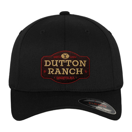 Yellowstone Officially Licensed Dutton Ranch Flexfit Cap (Black), Small/Medium