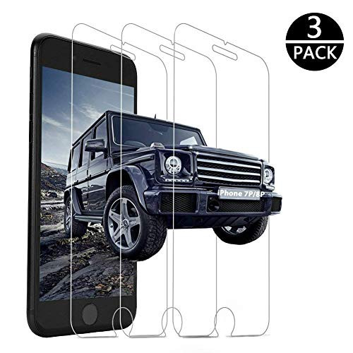 iPhone 8 Plus Screen Protector,iPhone 7 Plus Screen Protector,3-Pack Tempered Glass Screen Protector Compatible with iPhone 8 Plus/iPhone 7 Plus