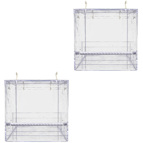 Balacoo 2pcs Bird Feeding Station Window Bird Feeder Bird Feeders Window Feeder Bird Feeder for Window Suction Cup Bird Feeder Window Bird Bath Window Tray Bird Feeder Pet Small Parrot
