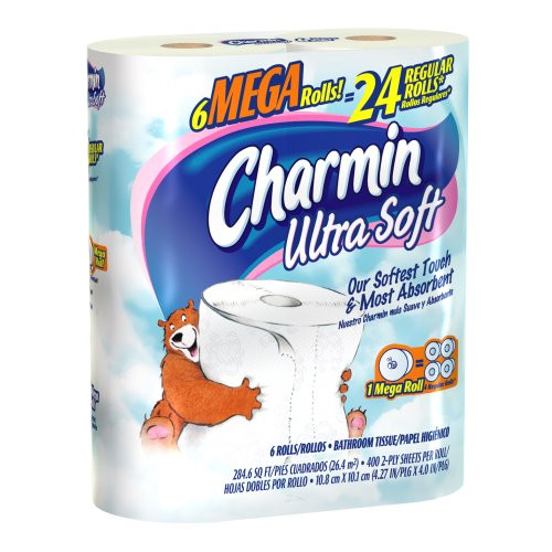 Charmin Ultra Soft Bathroom Tissue, 6 Mega Rolls (Pack of 3)