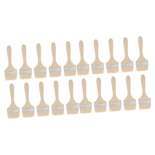 Ciieeo 20 Pcs Paint Brush Wool Brush Chip Paint Brush Wall Paint Paintbrush Acid Brush Trim Paint Brushes Grill Brush Glue Brush Wood Varnish Barbecue Brush Handle Wooden Child Mixed Silk