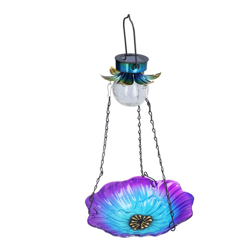 Bird Feeder Tray, Hanging Bird Feeder, Solar Light Bird Feeder Hanging Bird Feeding Tray Garden Wild Bird Feeder Tool for Outdoor Decoration