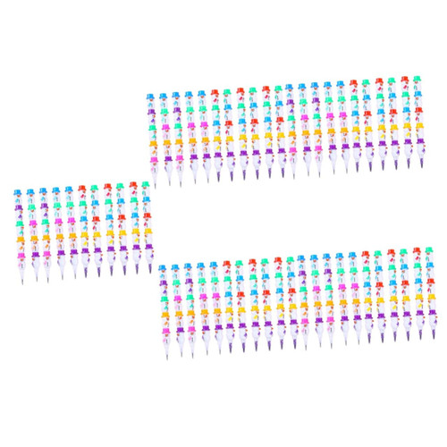 PRETYZOOM 100 Pcs Snowman Pencil 5 in 1 Point Pencils Buildable Pencil Stackable Push Pencil Non-sharpening Pencils Stacking Point Pencils Animal Pencils Writing Pen Student Cartoon Plastic