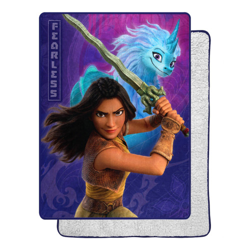 Northwest Raya and The Last Dragon Silk Touch Sherpa Throw Blanket, 60" x 80", Fearless Raya