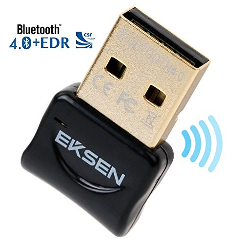 Bluetooth Adapter for PC, EKSEN USB Bluetooth Dongle 4.0 Receiver Wireless Transfer for Stereo Headphones, Speaker. Plug and Play on Windows 8,10.