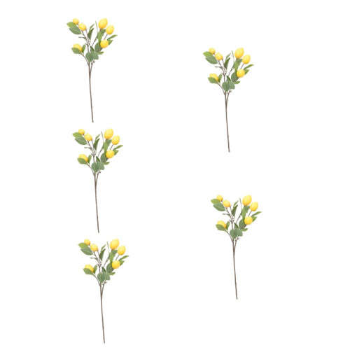 IMIKEYA 5pcs Imitation Lemon Silk Plants Branch Fake Greenery Branches Fake Lemon Artificial Plant Stems Artificial Lemon Plants Branches Fake Tree Plants Fruit Tree Fake Trees Plastic