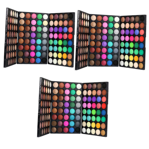 FRCOLOR 3pcs 120 Shimmer Eyeshadow Glitter Palette Glitter Eye Shadow Eye Shadow Palettes Eyeshadow Matt Eyeshadow Powder Eyeshadow Pallet Makeup Palette Make up
