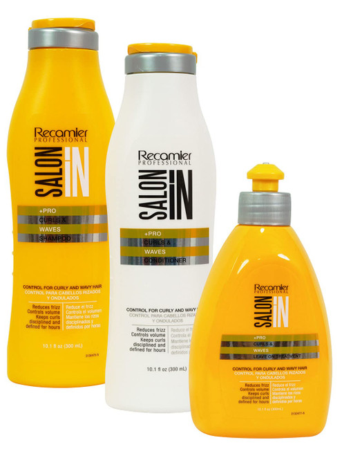 RECAMIER Professional Salon In Hair Care Treatment Set for Curls Shampoo Hydratating Conditioner Leave In Acondicionador sin enjuague para Cabello Rizado RECAMIER Professional Salon In Hair Care Treatment Set for Curls Shampoo Hydratating Conditioner Leave In Acondicionador sin enjuague para Cabello Rizado