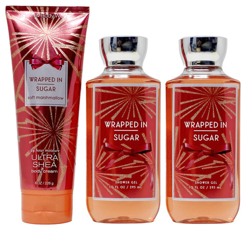 Bath & Body Works Wrapped In Sugar - 3 pack - Body Cream and 2 Shower Gel