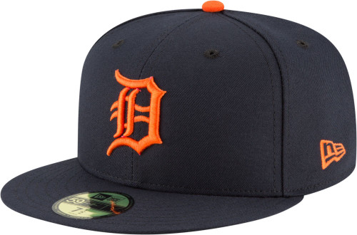 New Era 59Fifty Hat Detroit Tigers MLB Authentic Road Navy Blue Fitted Cap (7 1/2)