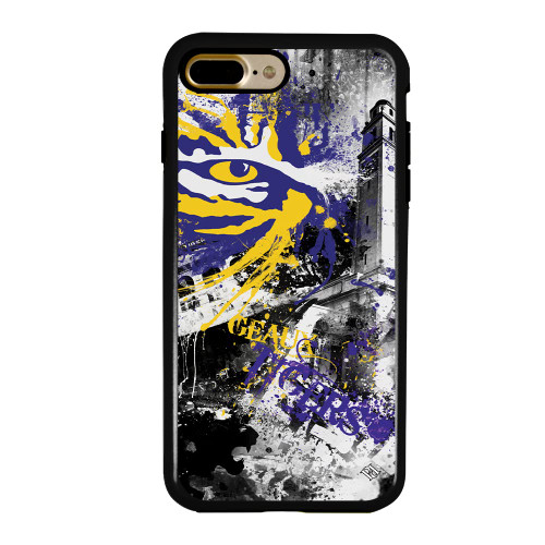 Guard Dog LSU Tigers - Paulson Designs Spirit DP Hybrid Case for iPhone 7 Plus/8 Plus - Black w/Black Trim