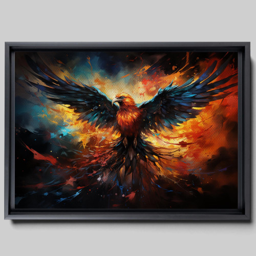 Framed Canvas Phoenix Wall Art Landscape,Prints Rustic Home Artwork, Decor for Living Room, Bedroom, Bird Wall Art, Modern Living Room Decor,Watercolor abstract Phoenix canvas painting