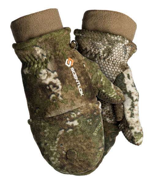 ScentLok Fleece Winter Camo Pop Top Camo Hunting Gloves (True Timber Strata, Large)