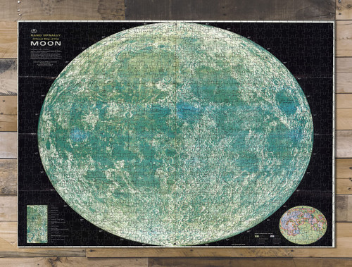 1000 Piece Puzzle-Rand McNally Official Map of The Moon, Rand McNally Official Map of The Moon.,