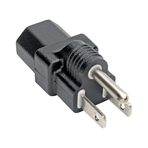 NEMA 5-15P to C13 Power Cord Adapter Converter 10A 125V Black