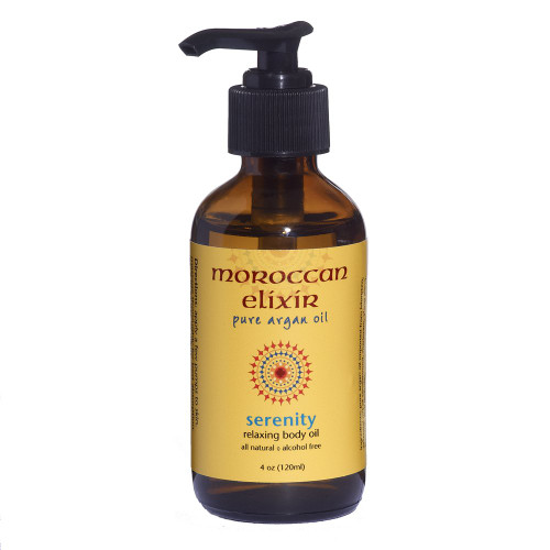 Moroccan Elixir Serenity Calming Body Argan Oil For Women | Provides Aromatherapy to Soothe, Ground, and restore inner peace | Promoting Relaxation, Tranquility, Natural & Paraben Free, 3.7 oz