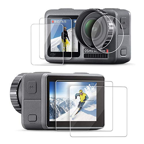 Rhodesy Screen Protector Foils Compatible for DJI OSMO Action Camera 6PCS 9H Tempered Glass Dual Screen Protector Lens Protector Accessories