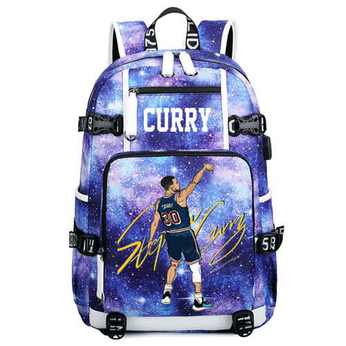 Ansigeren Dazzling Gold 30 Basketball Player Star SC Creative Backpacks Sports Fan Bookbag Travel Student Backpack For Men Women (8)