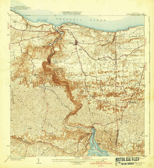 Puerto Rico Maps - 1942 Quebradillas, PR - USGS Historical Topographic Wall Art - 16in x 18in Puerto Rico Maps - 1942 Quebradillas, PR - USGS Historical Topographic Wall Art - 16in x 18in