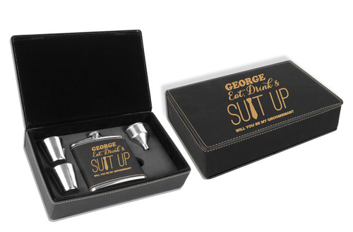 Personalized Flask Set, Groomsmen Gift, Gifts for Groomsmen, Personalized Groomsmen Flask, Custom Engraved Flask, Groomsman Flask