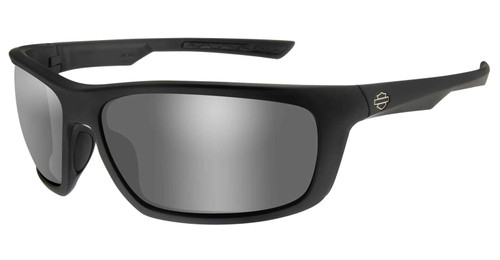 Harley-Davidson Men's Gears Sunglasses, Silver Flash Lenses/Matte Black Frames