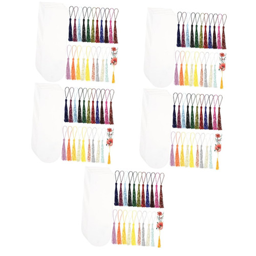 MAGICLULU 5 Sets Blank Bookmark Bookmarks Delicate Book Marker Book Label Tassels Pendant Bookmark Book Marker with Tassel Office Supplies Tassels Book Marks Manual Acrylic Page Student