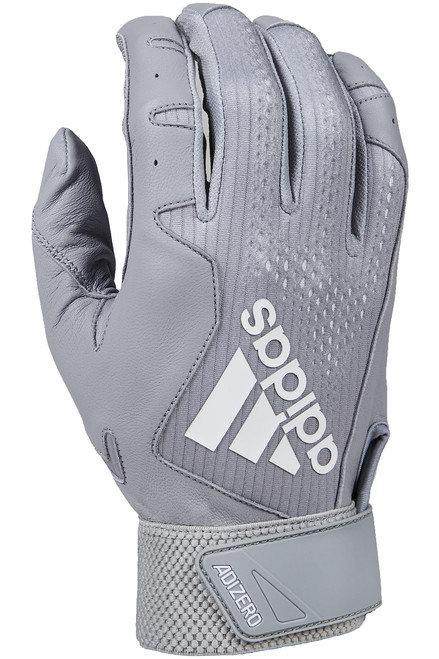 adidas Adizero 4.0 Adult Leather Batting Glove, Gray, Large
