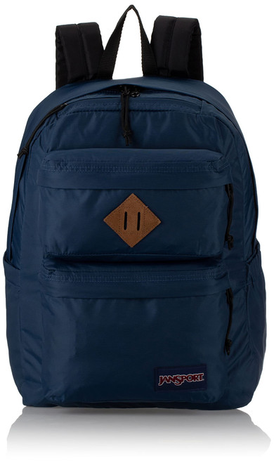 JanSport Double Break Backpack - Work, Travel, or Laptop Bookbag, Navy