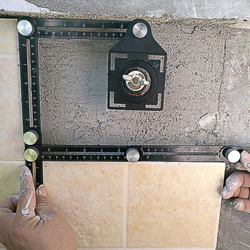 KDABJD Building Multi-Angle Measuring Ruler Aluminum Alloy Folding Positioning Ruler Professional Ceramic Tile Floor Tile Tool