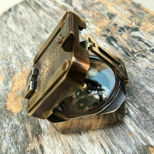 R.K GLOCAL ENTERPRISES Antique Brass Brunton Compass Vintage Surveying Nautical Compass Vintage Gift