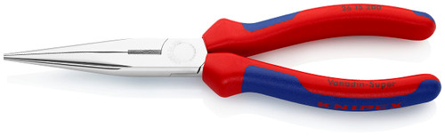 Knipex Snipe Nose Side Cutting Pliers (Stork Beak Pliers) chrome-plated, with multi-component grips 200 mm 26 15 200