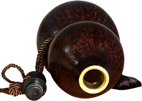 Hip Flasks,Feng Shui Gourd, Leakproof Wine Jug Gourd Shape with Lid Large Capacity Water Gourd Hip Flask Gourd Bottle for Outdoor Boating Barbecue,1000ml (Size : 500ml) (Size : 500ml)