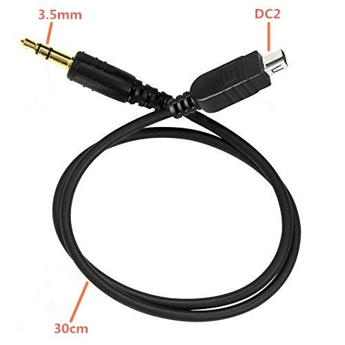 GFSHOP 3.5mm Off Camera Shutter Connecting Cable Cord 3.5mm-DC2 Camera Connecting Plug Nikon Cameras Pixel Shutter Remote Control TW283-Series