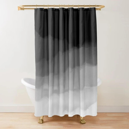 JIAMELUCK White and Black Shower Curtain Polyester Waterproof Modern Bathroom Curtains Bath Curtains with Hooks 183x203cm(72" Wx80 H)