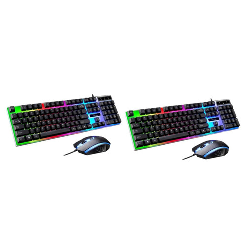 UKCOCO 2pcs Corded Mouse Wired Mechanical Keyboard Wire Mouse Mechanical Keyboards USB Keyboard USB Backlit Keyboard Cool Led Keyboard Gaming Keyboard Mechanical Feel Computer G21