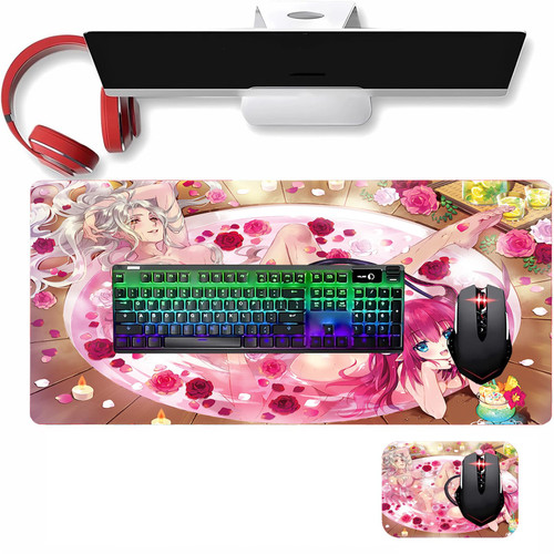 Desk Mat Mousepad Anime Girl Sexy Butt Large Gaming Mouse Pad XXL, Laptop Keyboard Mouse Mat, Gamer Computer Desktop Mat (Color1,39.37x19.68 inche)