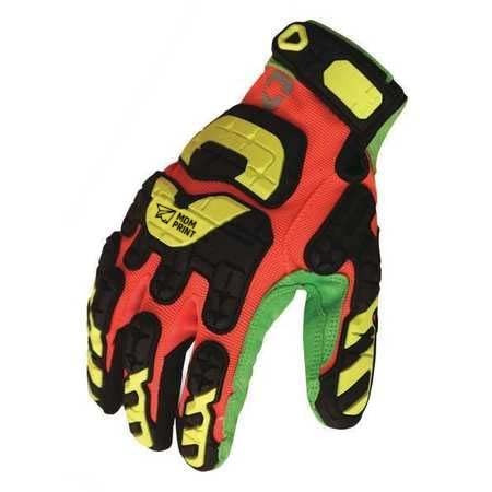 Impact Gloves, S, Hi-Vis Orange/Green, PR
