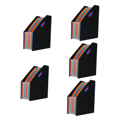 Ciieeo 5pcs Organ Pack Folder Accordion Folder expanded Document Folder Files Folder Desktop Magazine Rack File Pocket folders Receipt Organizer a4 Plastic Test Paper File Box
