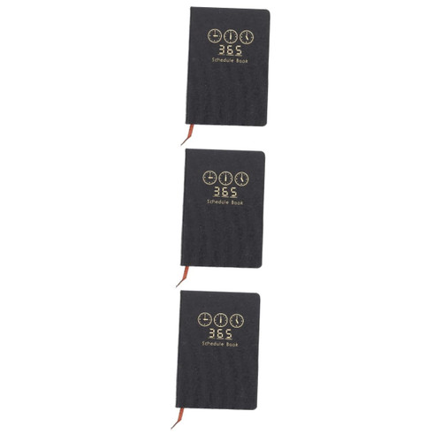 NUOBESTY 3pcs 2023 Plan Book Pu Office Notebook Journal Notebook Discbound Planner 2023 Office Planner Notepad 2023 Daily Planner Daily Planner to Do List Notebook Calendar Paper Dating