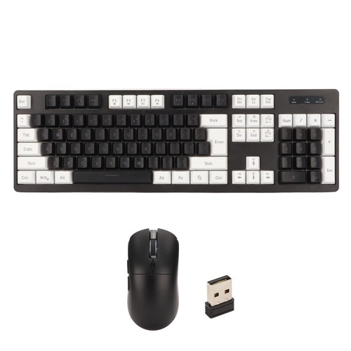 Pomya Keyboard Mouse, 104 Keys Wireless Keyboard Mouse, 2 in 1 2.4Ghz Connection Waterproof Keyboard Mouse Set, RGB Backlight Gaming Keyboard Mouse for PC
