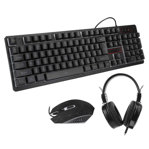 Sanpyl Gaming Keyboards Mouse Headset,3Pcs Wired Keyboard Mouse Headset Set Gaming Backlight Keyboard for Laptop Computer PC Games (#1)