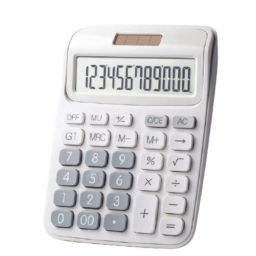 PAASHE Calculator Solar Dual Power Basic Office Calculators Function Scientific Calculator 12-bit LCD Financial Accounting Statistics Desktop Calculators Fast Accurate