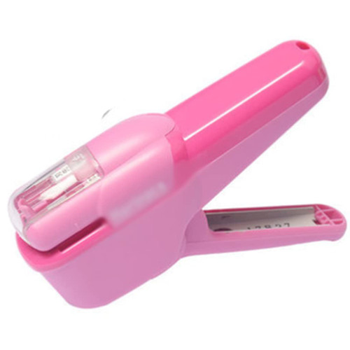 Press Stapler- 10 Sheet Capacity No Staples -Plier Stapler Hand Held Stapler Effortless Desktop Stapler (Color : Pink)